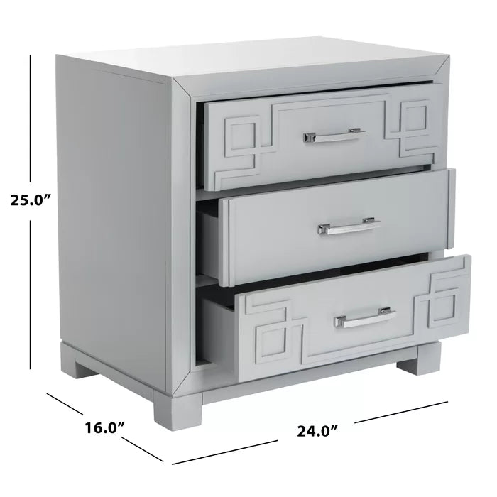 25'' Tall 3 - Drawer Solid Wood Nightstand Perfect Adding Storage Space