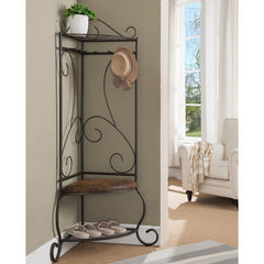 25'' Wide Hall Tree with Metal Bench and Shoe Storage