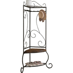 25'' Wide Hall Tree with Metal Bench and Shoe Storage