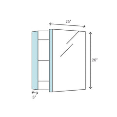 Recessed or Surface Mount Frameless 2 Doors Medicine Cabinet with 2 Adjustable Shelves Easily Into Any Bath Or Powder Room