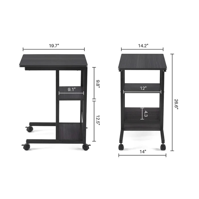 26.6'' Tall C Table End Table Metal Frame is Coated in Anti-Rust Durability and Stability