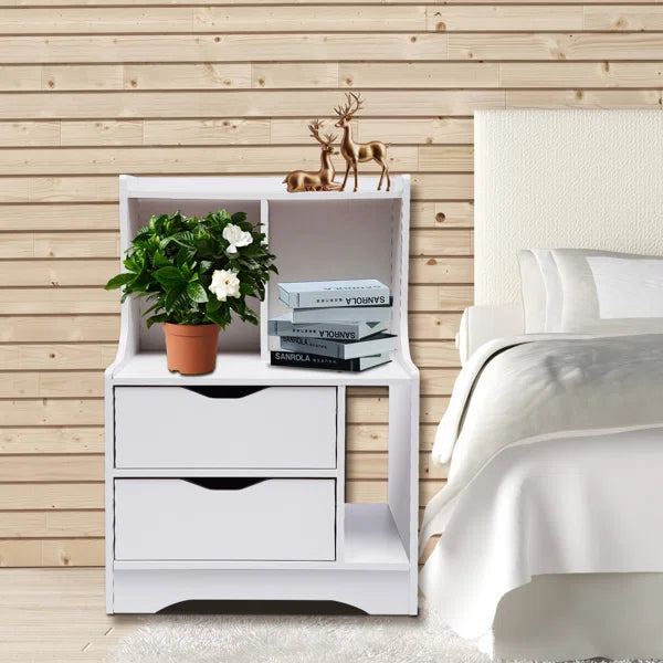 27.56'' Tall 2 - Drawer Soft Close Drawers Nightstand in White Provide Storage Space