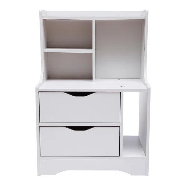 27.56'' Tall 2 - Drawer Soft Close Drawers Nightstand in White Provide Storage Space