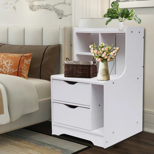 27.56'' Tall 2 - Drawer Soft Close Drawers Nightstand in White Provide Storage Space