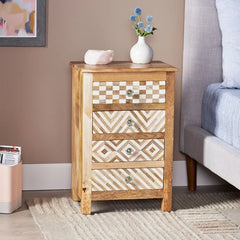 27'' Tall 4 - Drawer Durable Mango Solid Wood Nightstand in Brown