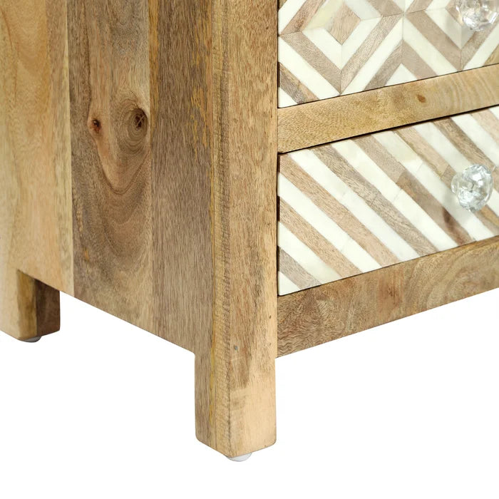 27'' Tall 4 - Drawer Durable Mango Solid Wood Nightstand in Brown