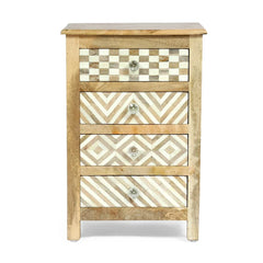 27'' Tall 4 - Drawer Durable Mango Solid Wood Nightstand in Brown