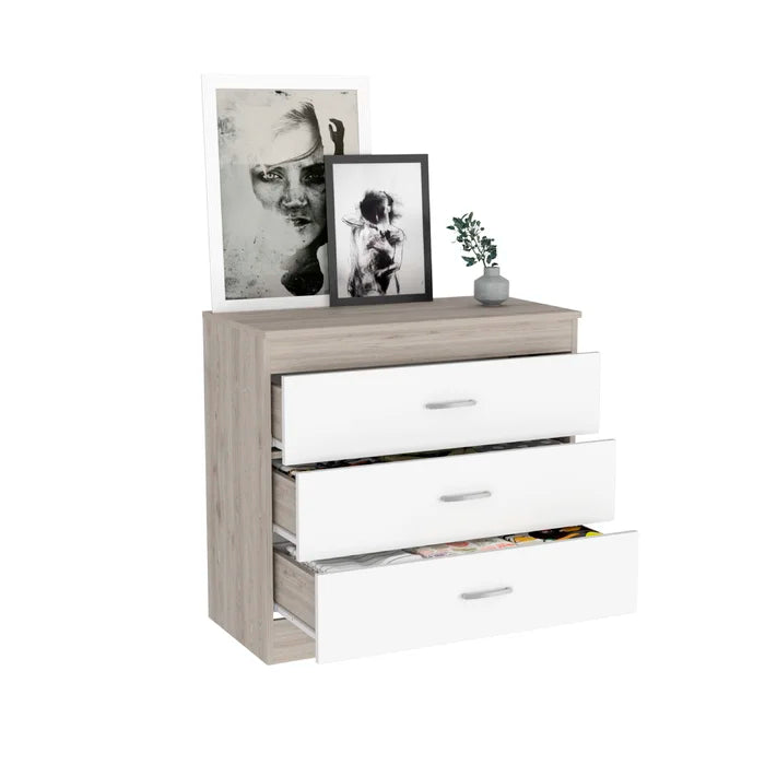 White 29.7'' Tall 3 - Drawer Nightstand Three Spacious Drawers Perfect Organize