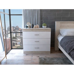 White 29.7'' Tall 3 - Drawer Nightstand Three Spacious Drawers Perfect Organize