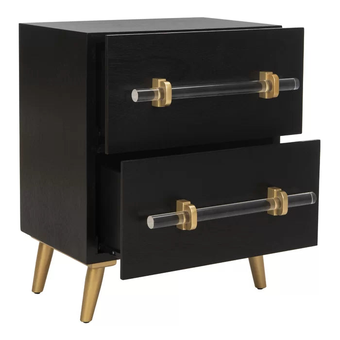 29'' Tall 2 - Drawer Nightstand in Black Offer Plenty Storage Space