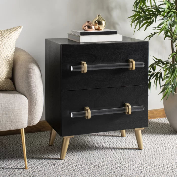 29'' Tall 2 - Drawer Nightstand in Black Offer Plenty Storage Space