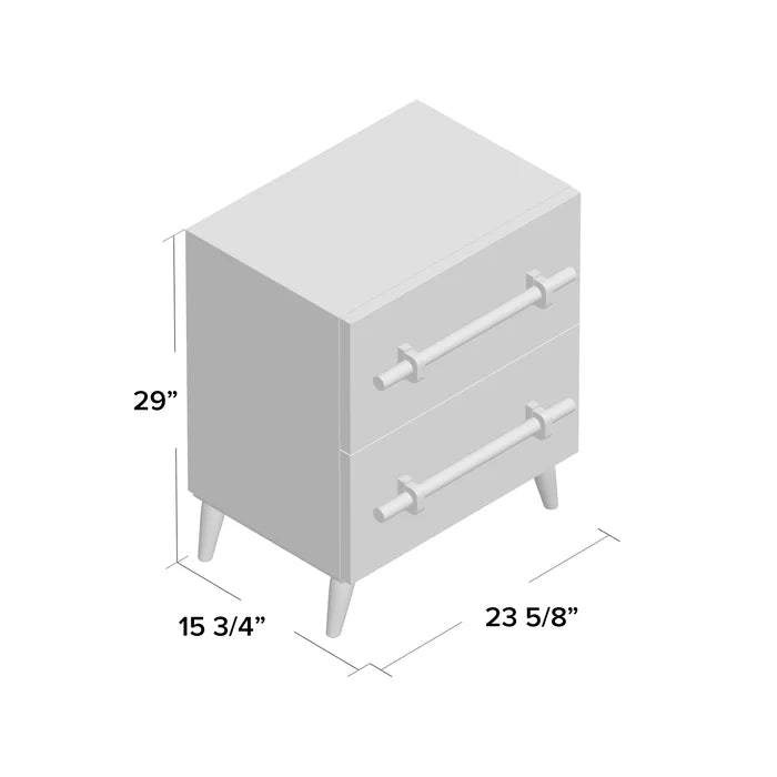 29'' Tall 2 - Drawer Nightstand in Black Offer Plenty Storage Space