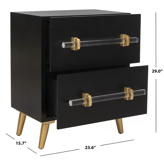 29'' Tall 2 - Drawer Nightstand in Black Offer Plenty Storage Space