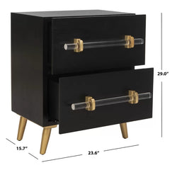 29'' Tall 2 - Drawer Nightstand in Black Offer Plenty Storage Space