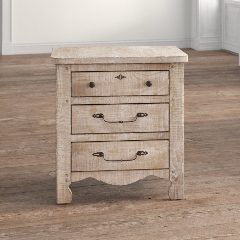 29'' Tall 3 - Drawer Nightstand Perfect Perch for your Latest Reads or that Late-Night Glass of Water, this Nightstand is your Bedside