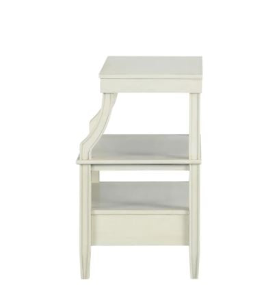 Storage Nightstand Antique White Organize your Nighttime Necessities and More with this Striking Nightstand Two Open Shelves
