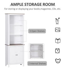 Freestanding Storage Cabinet, Bathroom Linen Tower, Kitchen Cupboard, Buffet Cabinet, Bookcase with Double Door