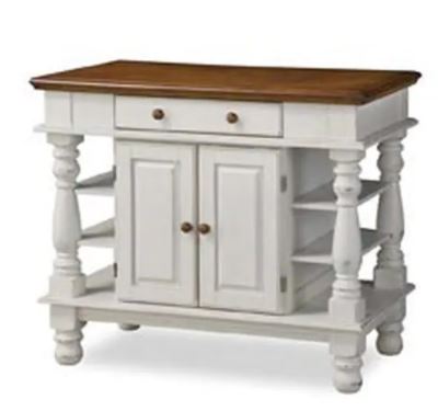 Antiqued White Kitchen Island Enhances any Kitchen Decor with Picturesque Elegance and omey Charm The Central Storage Cabinet, Drawer