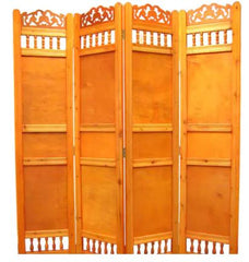Room Divider Screen 4-panel Wooden Frame Ideal Way to Add Distinctive Style to your Home, this Unique Gold and Orange Finished Divider Will Lend