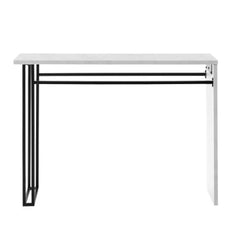 42-inch Modern Metal Leg Entry Table - White Faux Marble