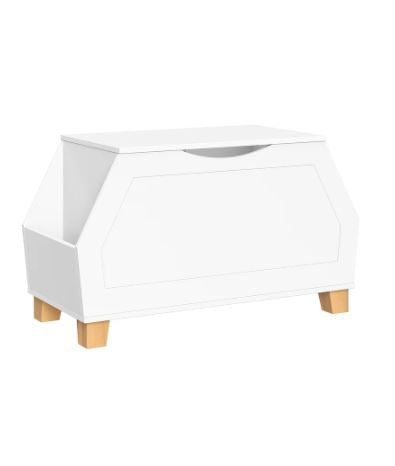 Toy Box with Lid, White Contemporary toy Box Adds Stylish Organization to Any Room