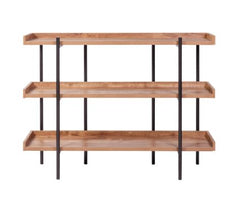 Modern Etagere Wood and Steel 3-Shelf Display Offer your Space Both Function and Style, with this Charming Three-Shelf Display