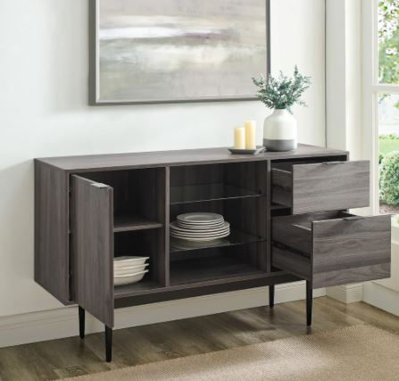 52-inch Modern Sideboard - Slate Grey Addition To your Kitchen or Dining Room. Equally Useful and Stylish As A TV Console