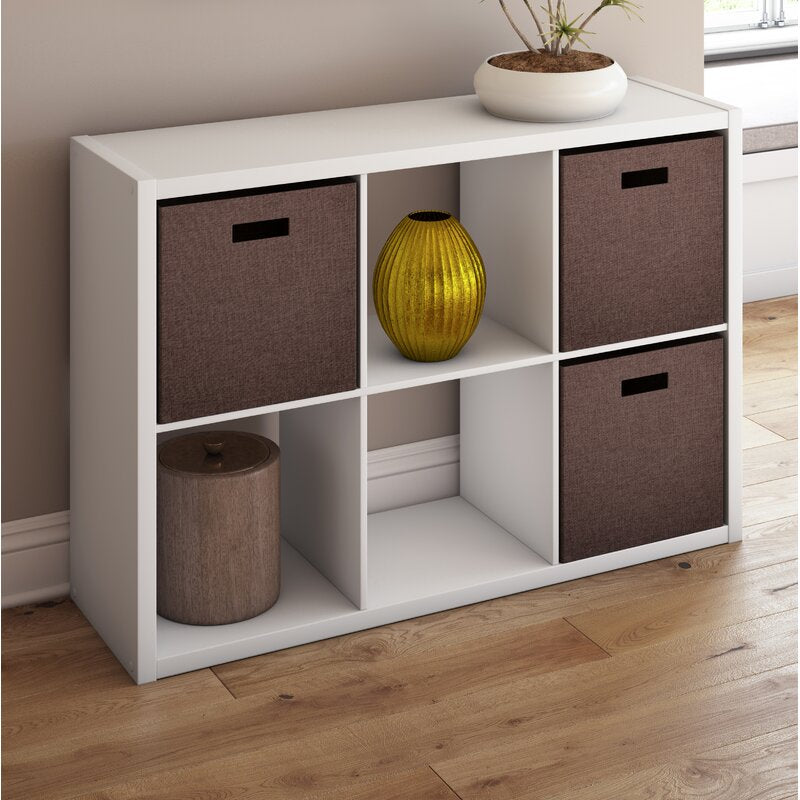 White 30'' H x 43.82'' W Cube Bookcase Easy to Upgrade your Home Décor