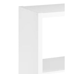 White 30'' H x 43.82'' W Cube Bookcase Six Cube Design and Thick Frame
