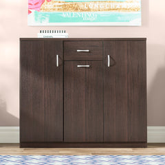 30 Pair Shoe Storage Cabinet Three Cabinet Doors Conceal Ten Total Shelves Fit Neatly Into the Entryway or Mudroom
