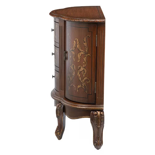 30 Tall 2 Door Half Circle Accent Cabinet Solid Manufactured Wood