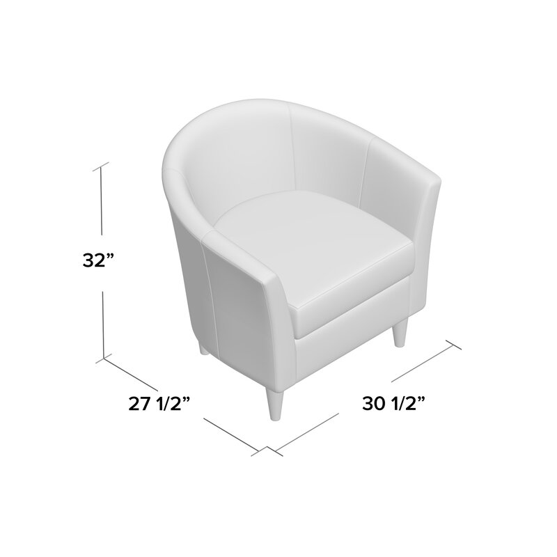 31.50'' Wide Barrel Chair Spa Green Foam Filled Polyester Blend Fabric