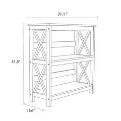 Light Gray 31.5'' H x 31.1'' W Standard Bookcase Free Standing Shelves
