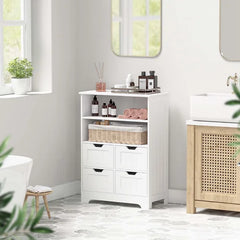 White 31.5'' Tall Accent Cabinet Excellent Stability Indoor Design