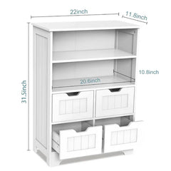 White 31.5'' Tall Accent Cabinet Excellent Stability Indoor Design