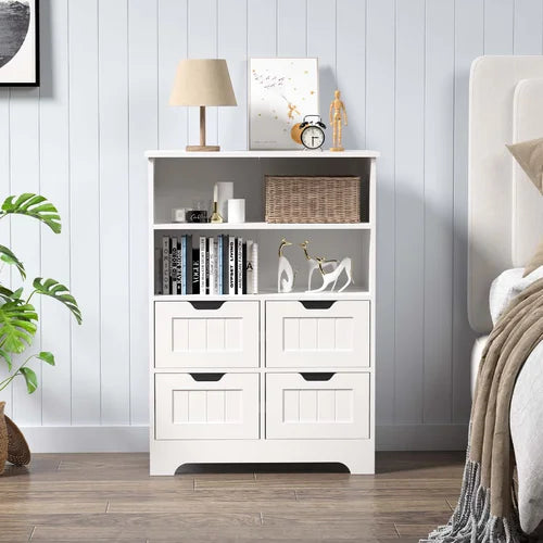White 31.5'' Tall Accent Cabinet Excellent Stability Indoor Design