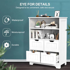 White 31.5'' Tall Accent Cabinet Excellent Stability Indoor Design