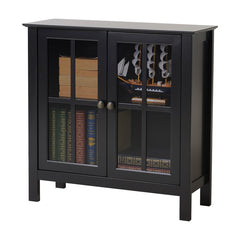 31'' Tall Medium-Density Fireboard 2 Door Accent Cabinet Black