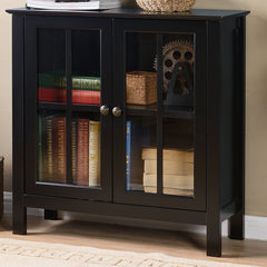 31'' Tall Medium-Density Fireboard 2 Door Accent Cabinet Black