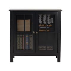 31'' Tall Medium-Density Fireboard 2 Door Accent Cabinet Black