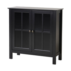 31'' Tall Medium-Density Fireboard 2 Door Accent Cabinet Black