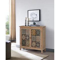 32.68'' Tall 2 - Door Accent Cabinet Elegant Antique Style Perfect for Living Room
