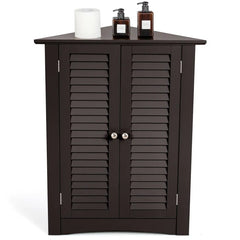 Brown 32'' Tall 2 - Door Corner Accent Cabinet Perfect for Displaying Decorative Accents