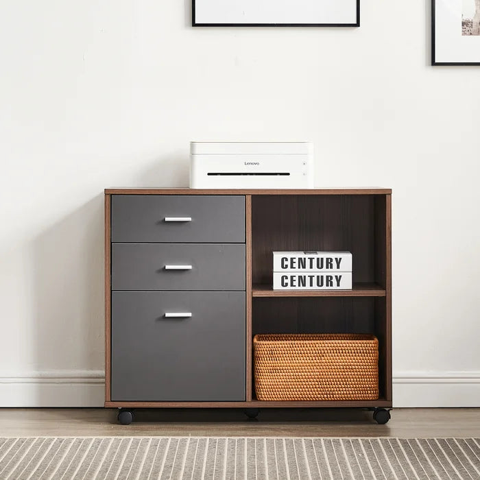 32'' Wide 3 -Drawer Mobile Lateral Filing Cabinet Add Storage to your Home Office