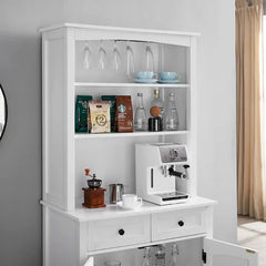 White White 32'' Wide Dining Hutch Beautiful Cabinet Indoor Aesthetic Design