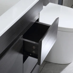 32" White Bathroom Vanity Cabinet Undermount Single Ceramic Sink & Drain Faucet Combo