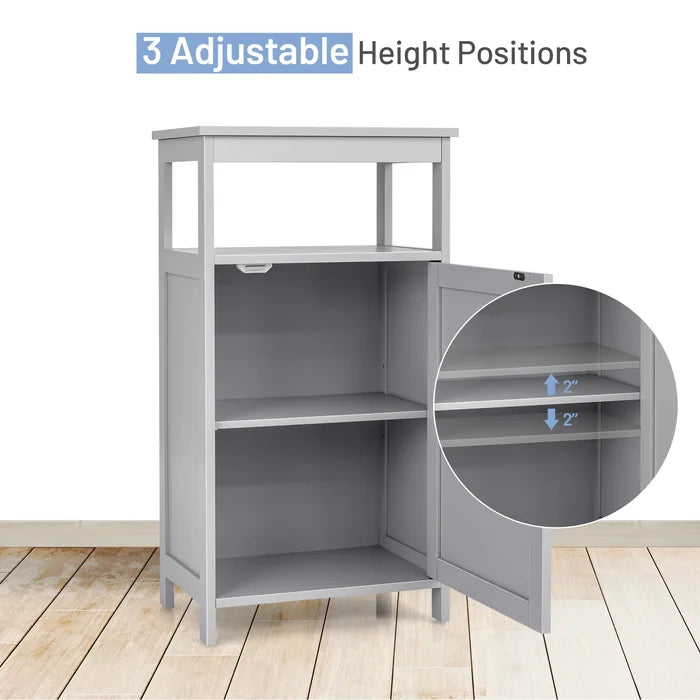 Gray 33'' Tall 1 - Door Accent Cabinet 3 Adjustable Heights Simple and Modern Style