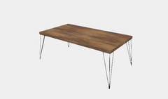 43.5 Inch Wooden Rectangular Coffee Table with Metal Legs