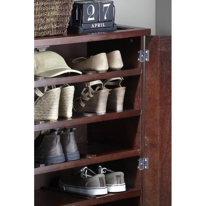 38 Pair Shoe Storage Cabinet Traditional Style that Blends with Most Decors