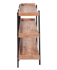 Modern Etagere Wood and Steel 3-Shelf Display Offer your Space Both Function and Style, with this Charming Three-Shelf Display